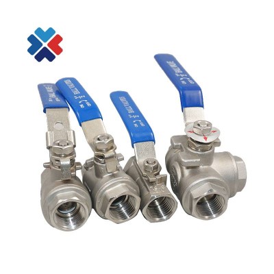 SS 304 BSP 1/2"Female Threaded Stainless Steel three way 2pc Full Port  Ball Valve