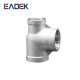 Reducing Tee Thread Casting Pipe Fitting Connector Stainless Steel 304 316 BSP NPT G BSPT Female Round 1/2"- 1" 150 LB